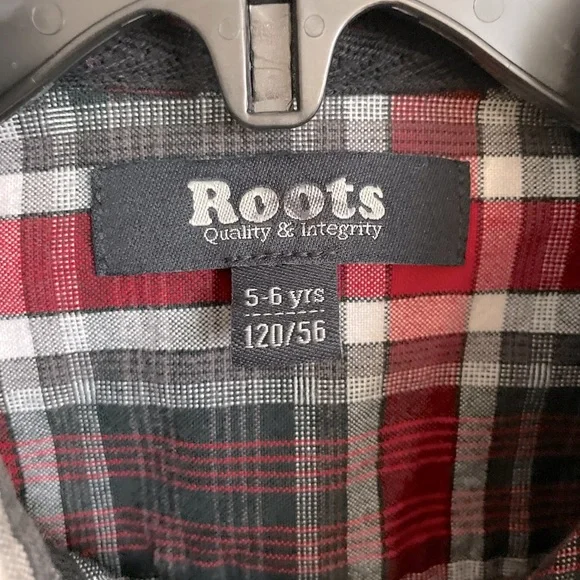 Roots Canada Plaid Button-Up Boys Shirt - Size 5/6Y - Picture 4 of 13